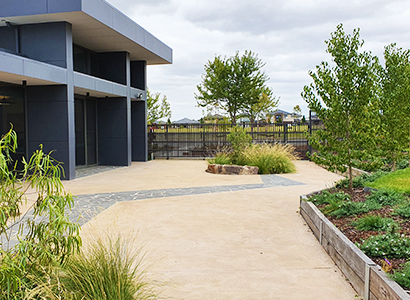 Courtyard with Crazy Pave Inlay by Botanical Traditions